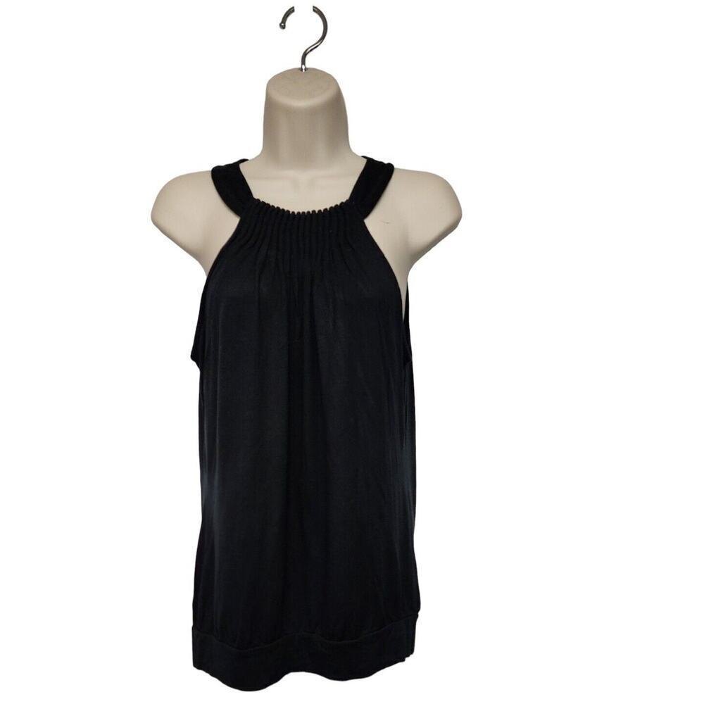 The Limited Sleeveless Pleated Front Top Black Size Small